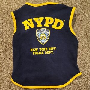 NYPD Navy & Yellow Pet Dog Shirt L Large NYC Pup Gear New York Police Department
